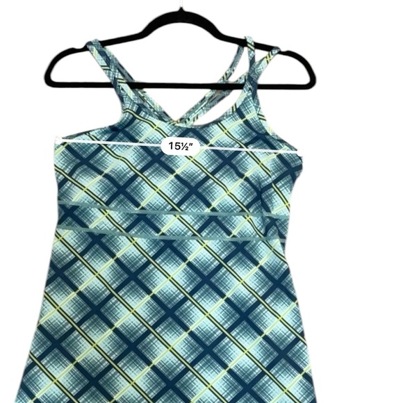 Title Nine plaid double spaghetti strap mini dress built in bra small athleisure - Picture 6 of 10